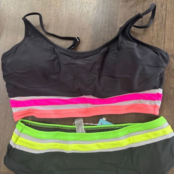 Popvil Black and Neon Mesh Bikini - Picture 2 of 7